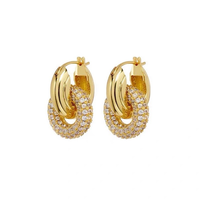 "Ève" 18K Gold-plated Zircon Earrings