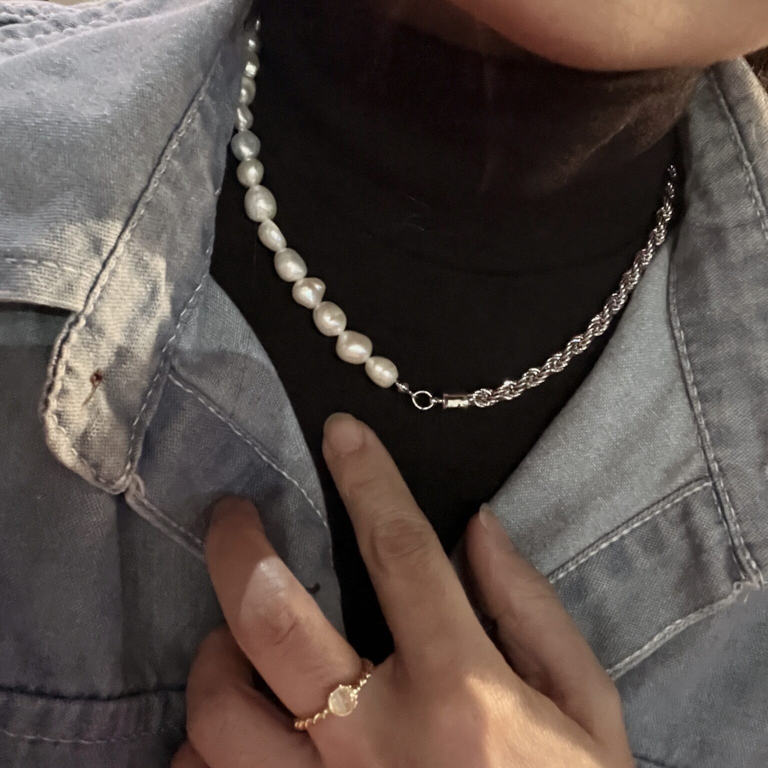 "Arlette" Baroque Pearls Silver-plated Fashionista Necklace