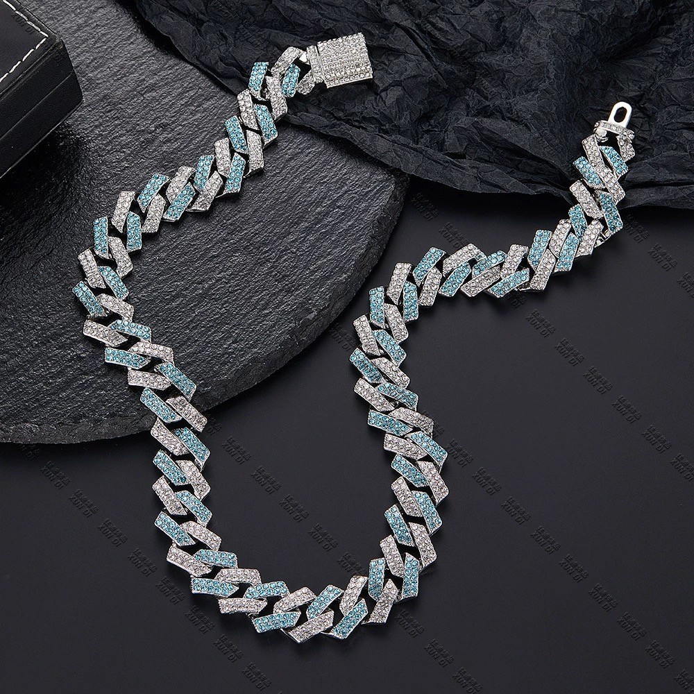 "Apollo" Blue Rhinestones Alloy Silver-plated Necklace