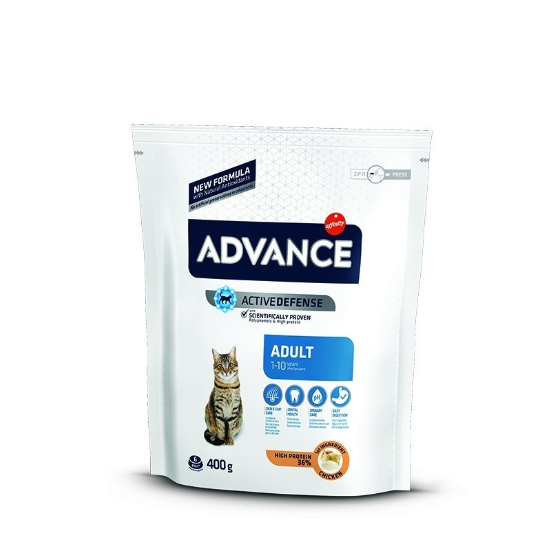 ADVANCE CAT ADULT Ξηρά τροφή για ενήλικες γάτες ηλικίας 1 έως 10 ετών με Κοτόπουλο 400gr