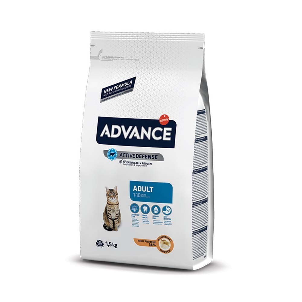 ADVANCE CAT ADULT Ξηρά τροφή για ενήλικες γάτες ηλικίας 1 έως 10 ετών με Κοτόπουλο 1,5kg
