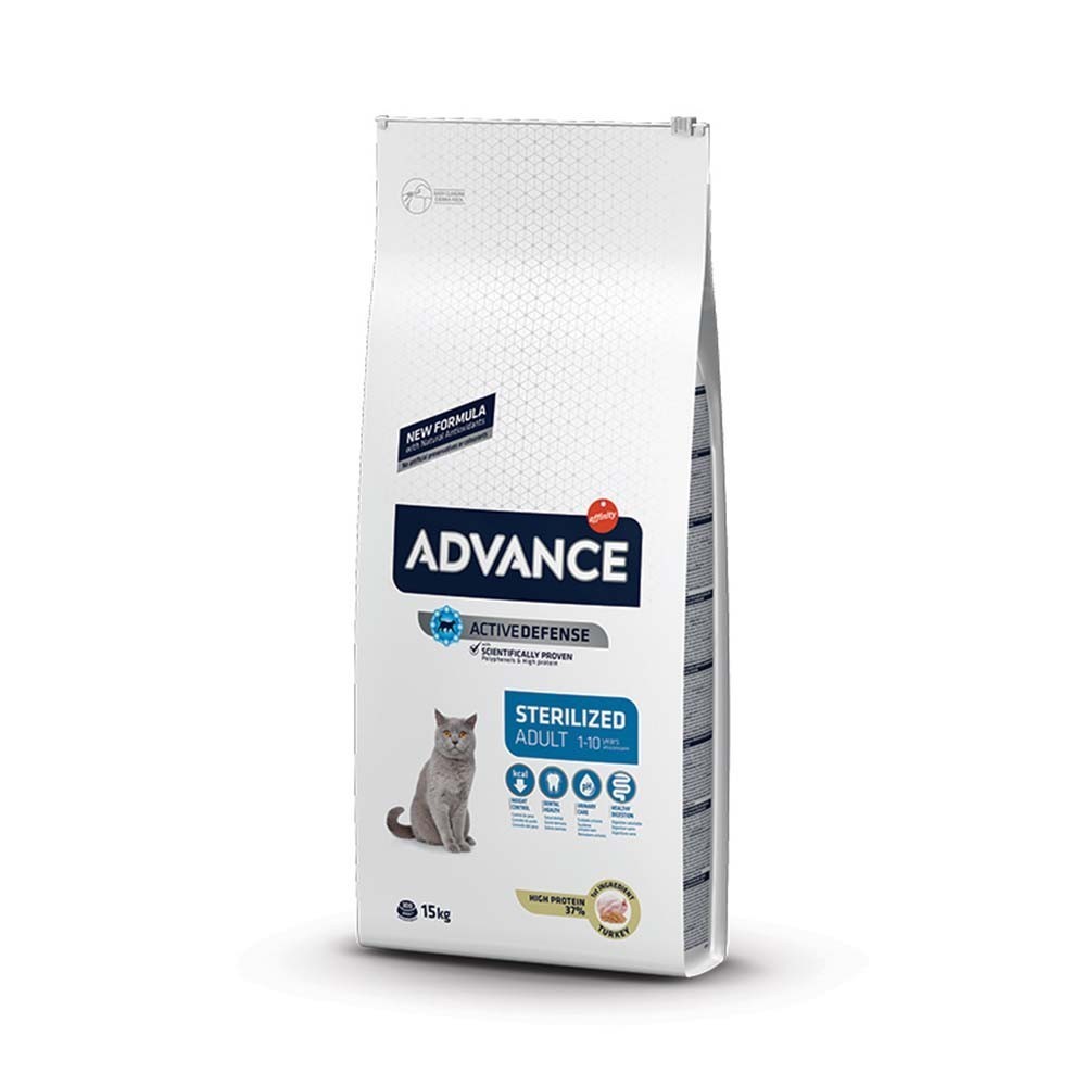 ADVANCE CAT STERILIZED ADULT Ξηρά τροφή για ενήλικες στειρωμένες γάτες, ηλικίας 1-10 ετών. με Γαλοπούλα 15kg