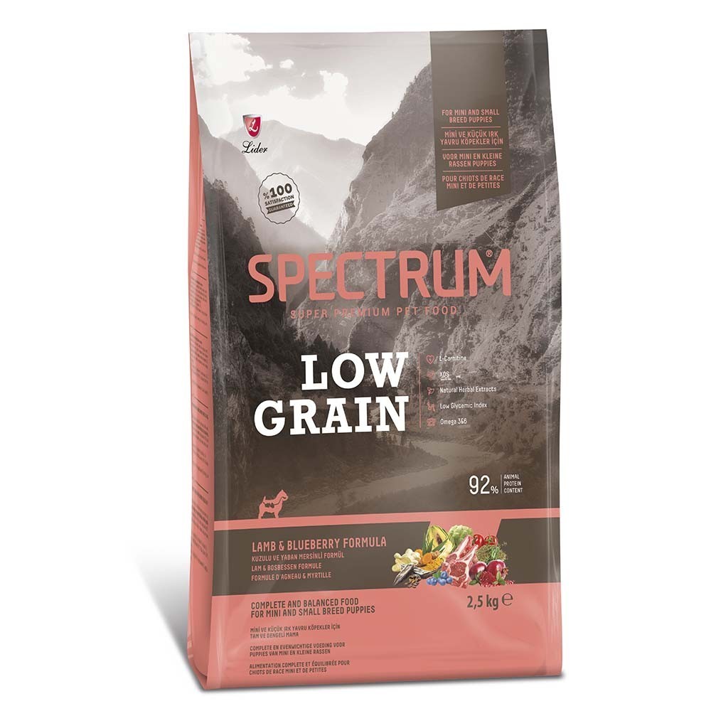 SPECTRUM LOW GRAIN MINI/SMALL JUNIOR LAMB & BLUEBERRY Ξηρά τροφή για κουτάβια μικρόσωμων φυλών με αρνί και βατόμουρο 2,5kg
