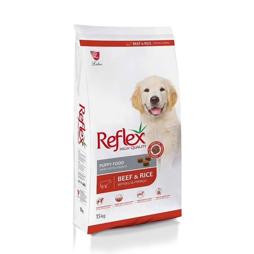 REFLEX PUPPY BEEF Ξηρά τροφή για κουτάβια όλων των φυλών, με βοδινό 15kg