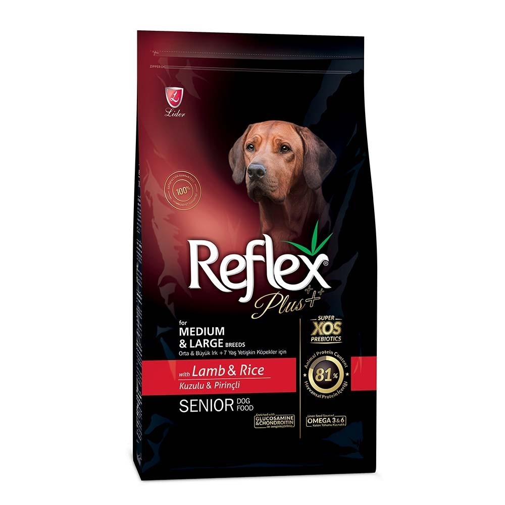 REFLEX PLUS MEDIUM/LARGE SENIOR LAMB Ξηρά τροφή για ηλικιωμένους σκύλους μεσαίων και μεγαλόσωμων φυλών, με αρνί 15kg