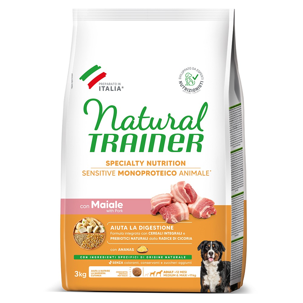 NATURAL TRAINER SENSITIVE ADULT MEDIUM/ MAXI Pork 3kg