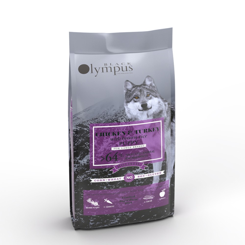 AMBROSIA BLACK OLYMPUS LOW GRAIN PUPPY MAXI Chicken & Turkey with Brown Rice 2kg