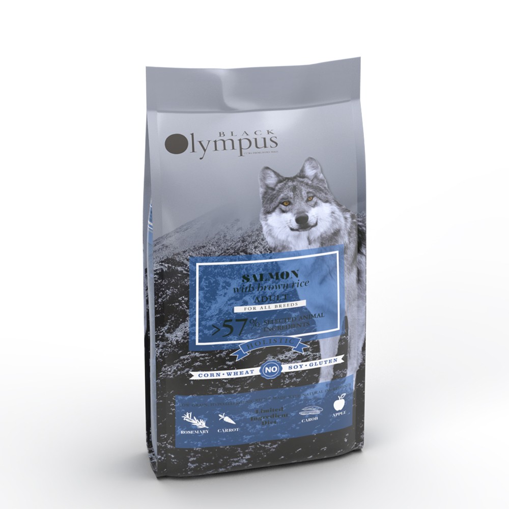 AMBROSIA BLACK OLYMPUS LOW GRAIN ADULT MEDIUM Salmon with Brown Rice 12kg