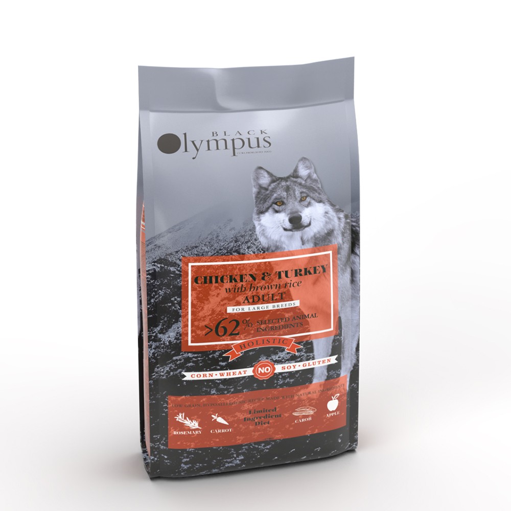 AMBROSIA BLACK OLYMPUS ADULT MAXI Chicken & Turkey with Brown Rice 12kg