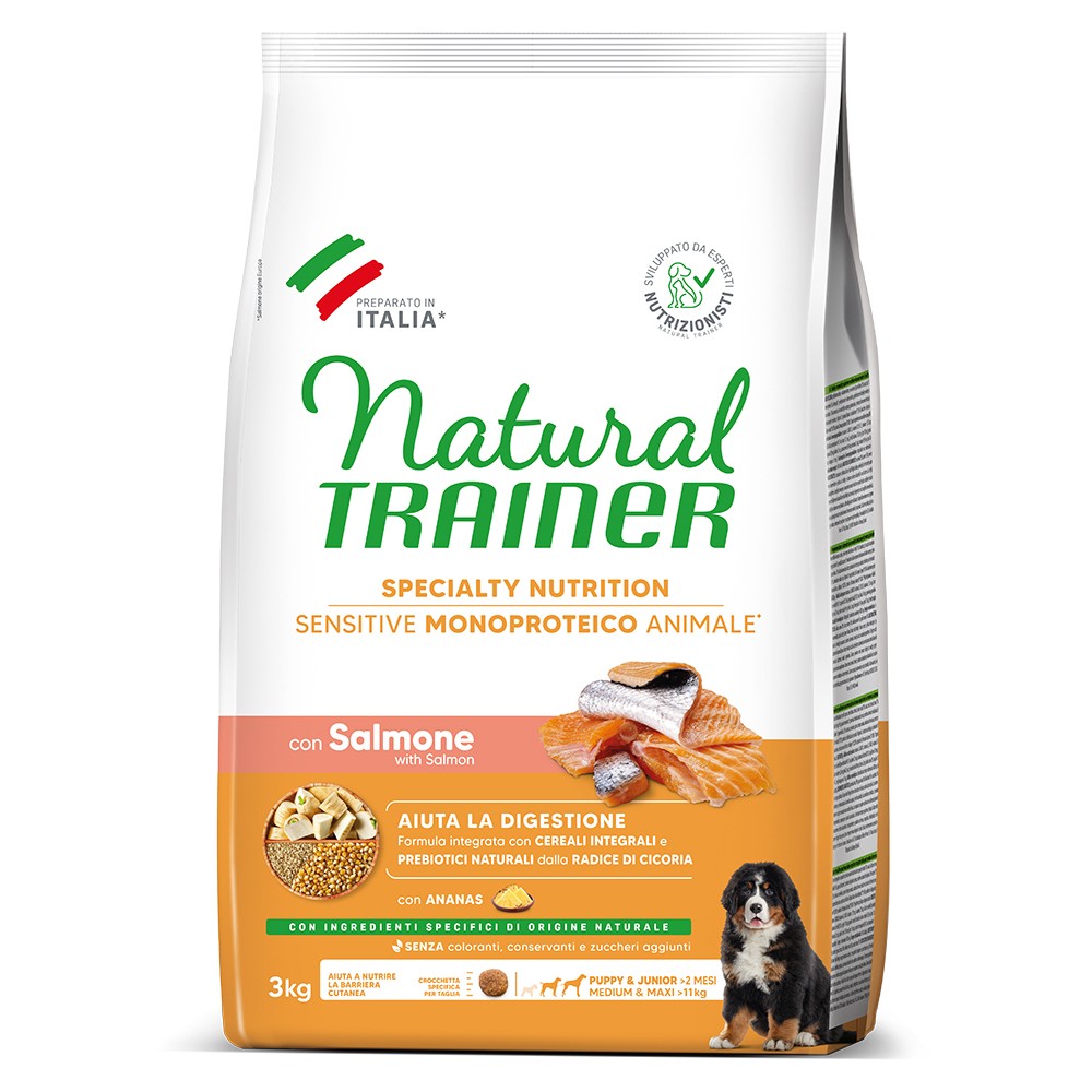 NATURAL TRAINER SENSITIVE PUPPY & JUNIOR MEDIUM/ MAXI Salmon 3kg